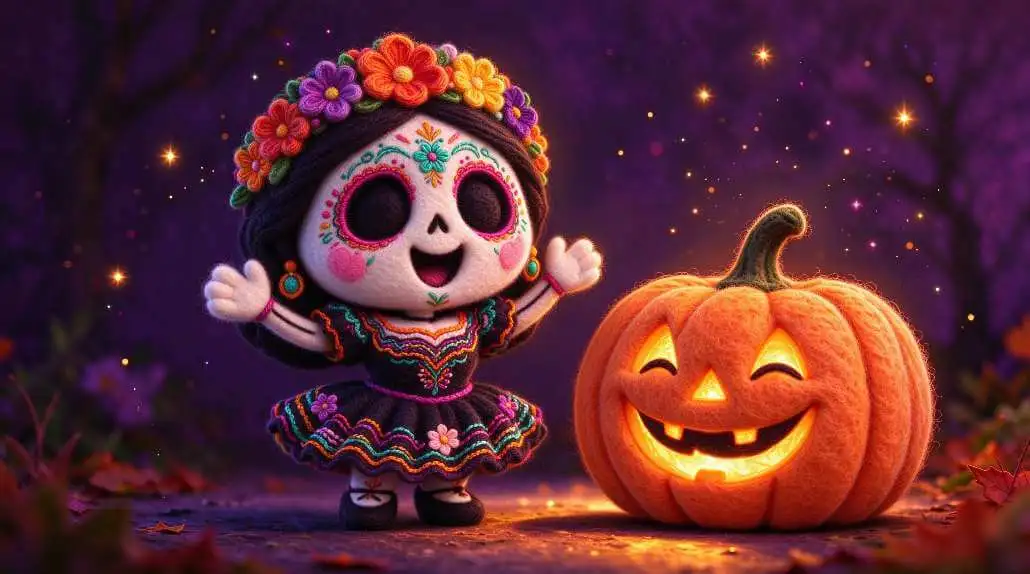 Customized 3D Halloween cartoon video displayed as creative home decor