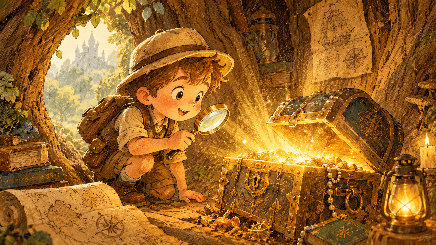 Classic illustrated storybook animation style
